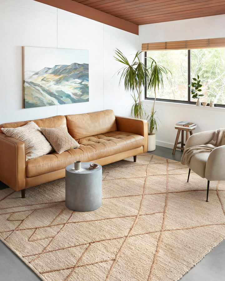 Braided Beauty: Elevate Your Décor with the Bodhi Jute Rug, Original Image with Sofa Set
