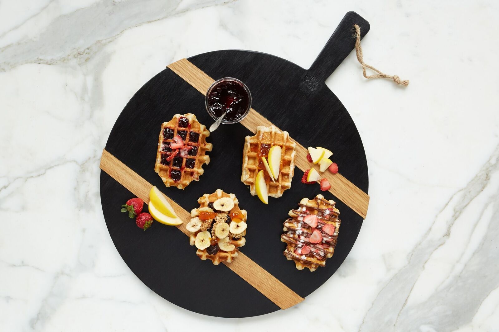 The Black Mod Charcuterie Board With Food. Original Image